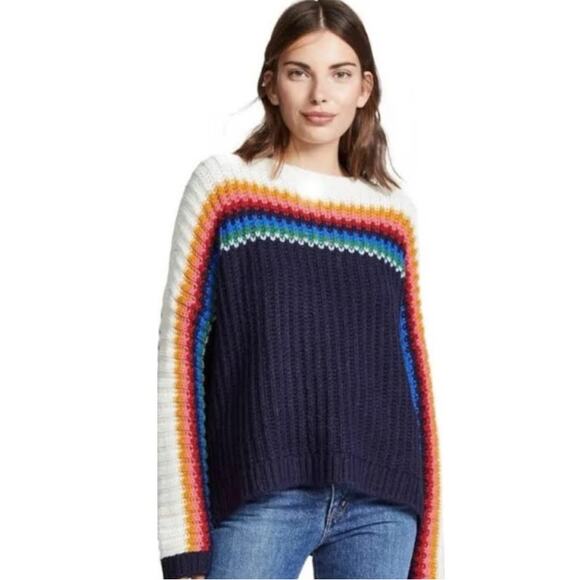 XiRENA Sweaters - XIRENA Apres Ski Sweater in Navy Blue Stripe Alpaca Blend Size XS winter fall